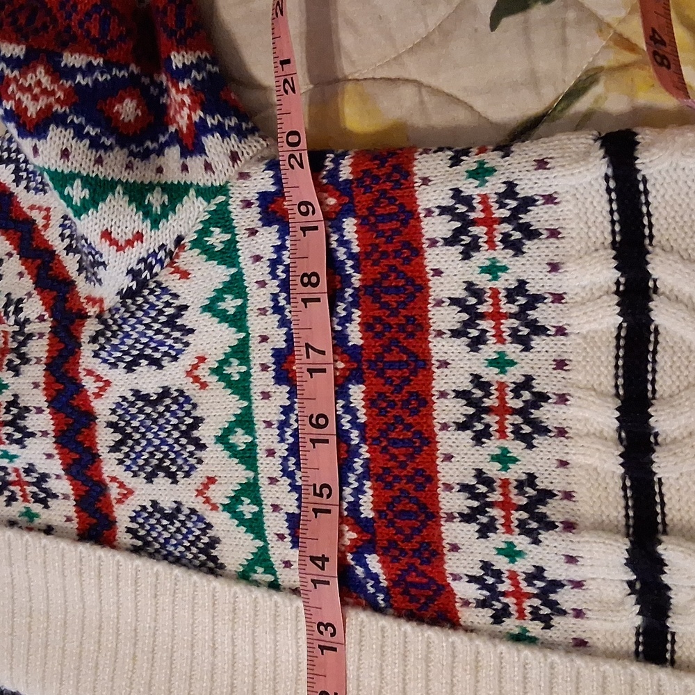 Talbots Large Petite Winter Patterned Cardigan Sw… - image 7